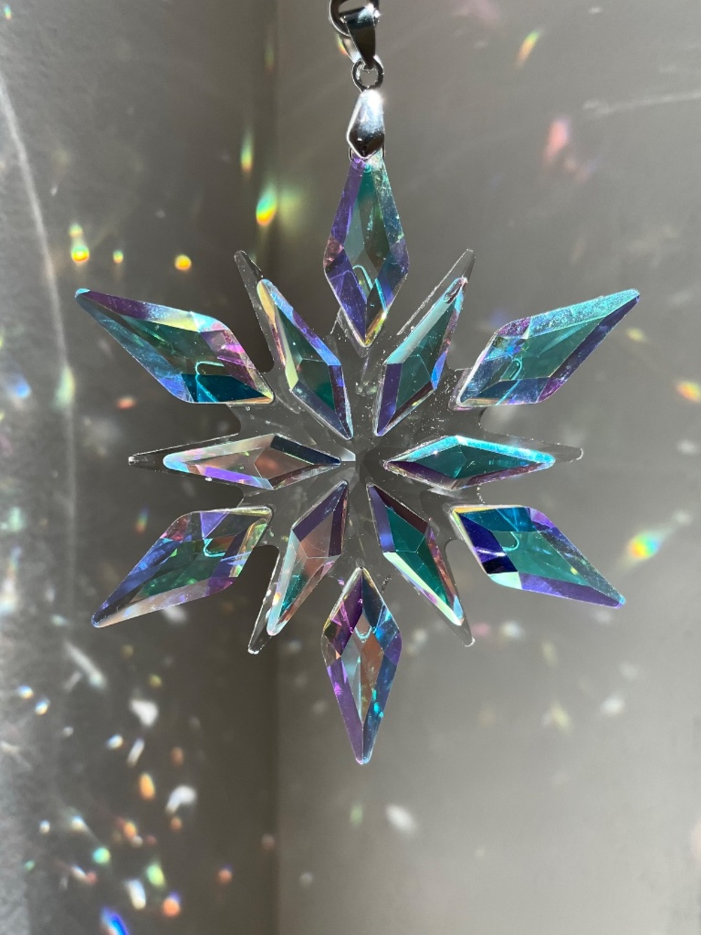 Crystal Snowflake Sun Catcher Christmas Tree Decor Czech Bohemia Crystal Gift